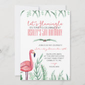 Uitnodiging Flamingo BIRTHDAY-partij (Voorkant)