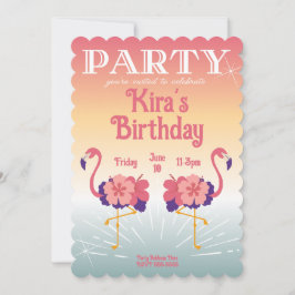 Uitnodiging Flamingo Zonsondergang, Op maat gemaak