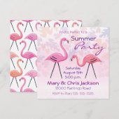 Uitnodiging Flamingos Party (Voorkant / Achterkant)