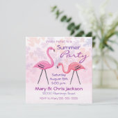 Uitnodiging Flamingos Party (Staand voorkant)