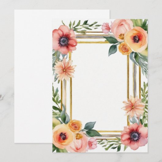 Uitnodiging -  Flowers (Voorkant / Achterkant)