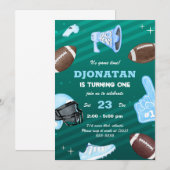 Uitnodiging football eerste verjaardag (Voorkant / Achterkant)