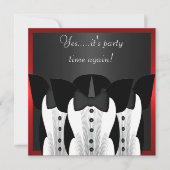 Uitnodiging Formele Verjaardag Tuxedo Zwart Stropd (Voorkant)