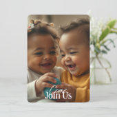 Uitnodiging Foto en tekst toevoegen (Staand voorkant)