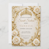 Uitnodiging Foto Prinses vlinders sweet 16 (Voorkant)
