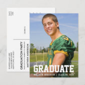 Uitnodiging foto van moderne porty Graduation Part (Voorkant / Achterkant)