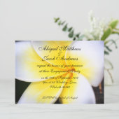 Uitnodiging Frangipani Flowers Engagement Party (Staand voorkant)