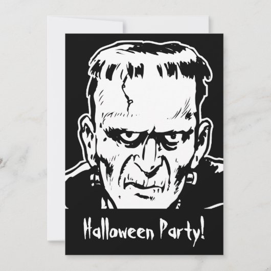 Uitnodiging Frankenstein Halloween Party (Voorkant)