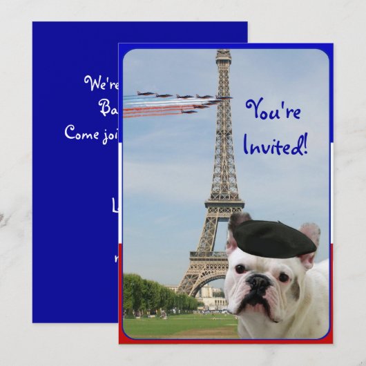 Uitnodiging Franse Bulldog (Voorkant / Achterkant)