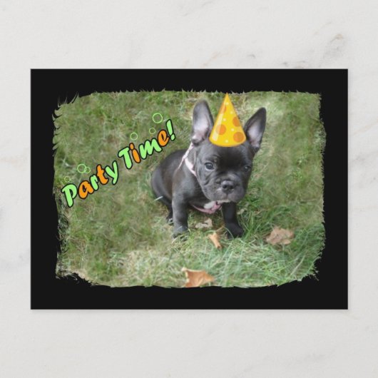 Uitnodiging Franse Bulldog Party (Voorkant)