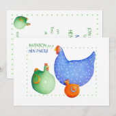 Uitnodiging Franse Hens-partij (Voorkant / Achterkant)