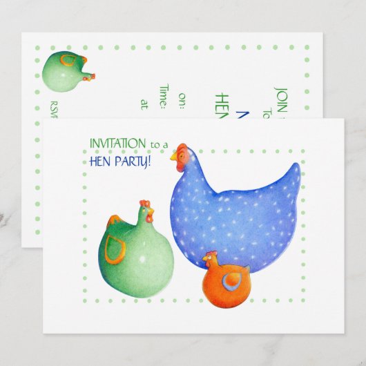 Uitnodiging Franse Hens-partij (Voorkant / Achterkant)