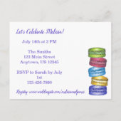 Uitnodiging Franse Macaron Cookies Bridal Shower (Achterkant)