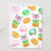 Uitnodiging Franse macaron-verjaardagsfeestdag (Achterkant)