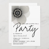 Uitnodiging Franse partij Anemone Flower Party (Voorkant / Achterkant)