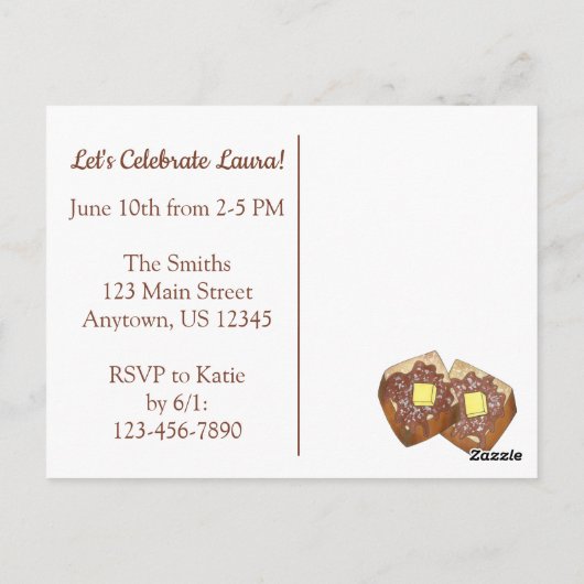 Uitnodiging Franse Toast Breakfast Brunch Party (Achterkant)