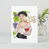 Uitnodiging Franse Wine Woman Bachelorette (Staand voorkant)