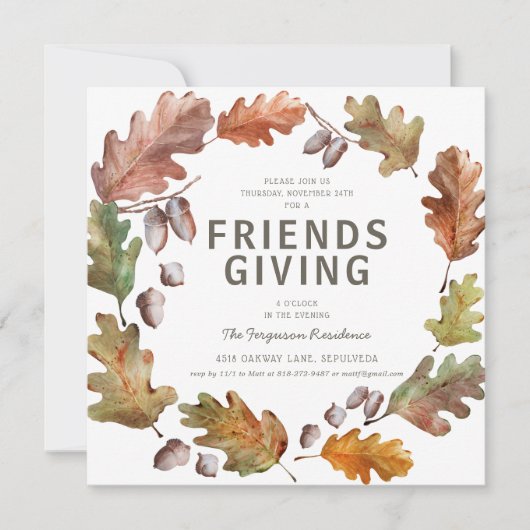Uitnodiging Friendsgiving Thanksgiving Feest (Voorkant)