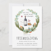 Uitnodiging Friendsgiving Thanksgiving Feestje (Voorkant)