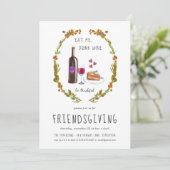 Uitnodiging Friendsgiving Thanksgiving Feestje (Staand voorkant)