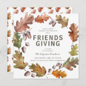 Uitnodiging Friendsgiving Thanksgiving Feestje (Voorkant / Achterkant)