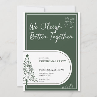 Uitnodiging Friendsmas-feest Kerstfeest Uitnodigin