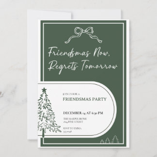 Uitnodiging Friendsmas-feest Kerstfeest Uitnodigin