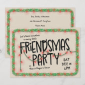 Uitnodiging Friendsmas-feest | Lichtslingers & sli (Voorkant / Achterkant)