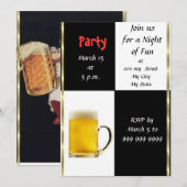Uitnodiging Fun Beer Party (Voorkant / Achterkant)