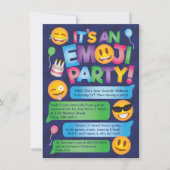 Uitnodiging Fun Emoji Party (Voorkant)