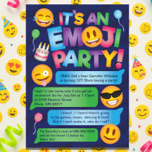 Uitnodiging Fun Emoji Party