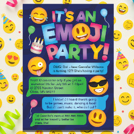 Uitnodiging Fun Emoji Party
