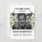 Uitnodiging Funeral Feest Van Leven Bloemstuk (Voorkant)