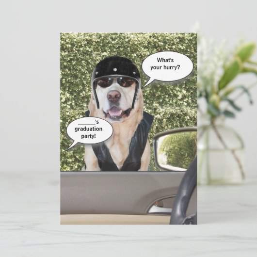 Uitnodiging Funny Graduation Party (Staand voorkant)