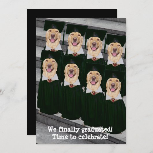 Uitnodiging Funny Graduation Party (Voorkant / Achterkant)