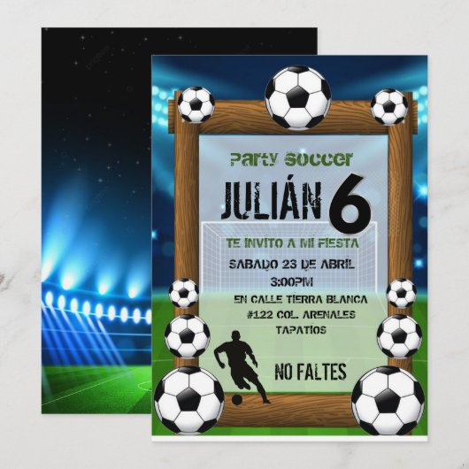 uitnodiging futboll (Voorkant / Achterkant)