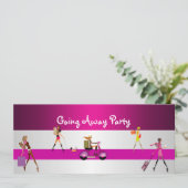 Uitnodiging gaan weg partij meisjes fiets bagage p (Staand voorkant)