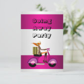 Uitnodiging gaan weg Party Girl Fiets Bagage Fun (Staand voorkant)