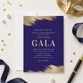 Uitnodiging galabal blauwe gouden formele gebeurte