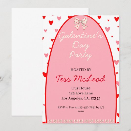 Uitnodiging Galentine's Day (Voorkant / Achterkant)