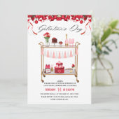 Uitnodiging Galentine's Day Bar Kar (Staand voorkant)