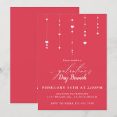 Uitnodiging Galentine's Day Party Brunch (Voorkant / Achterkant)