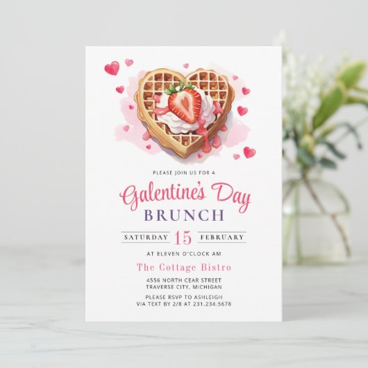 Uitnodiging Galentine's Day Valentijn Brunch (Staand voorkant)
