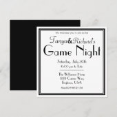 Uitnodiging Game Night Feestje Retro Klasse (Voorkant / Achterkant)