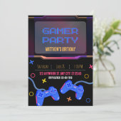 Uitnodiging - Gamerfeest - Pas naam leeftijd aan (Staand voorkant)