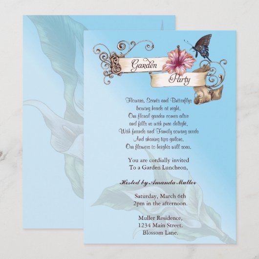 Uitnodiging Garden (Voorkant / Achterkant)