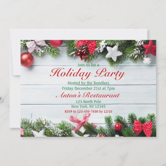 Uitnodiging Garland Holiday Party (Voorkant)