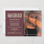 Uitnodiging Garnet and Gold Graduation Party (Voorkant)