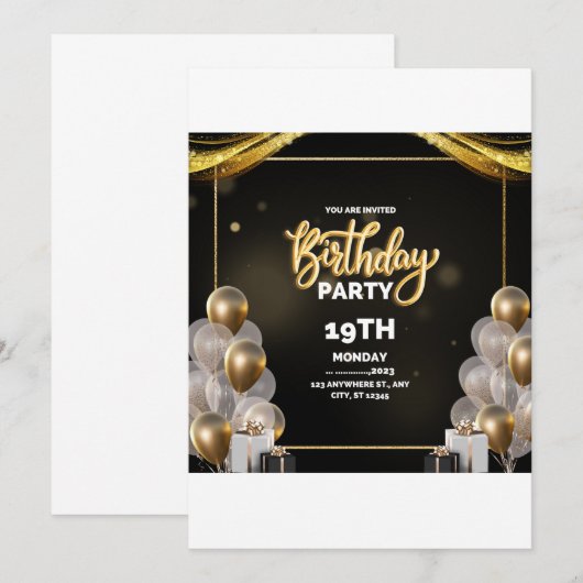 UITNODIGING GEBOORTE 19E (Voorkant / Achterkant)