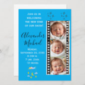 Uitnodiging geboorteaankondiging baby Star (Voorkant / Achterkant)